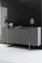 Hanah Home Conjunto de muebles de salón Luxe, Antracita y Oro